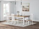 Ashbryn Dining Table and 4 Chairs in White/Natural