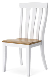 Ashbryn Dining Table and 4 Chairs in White/Natural