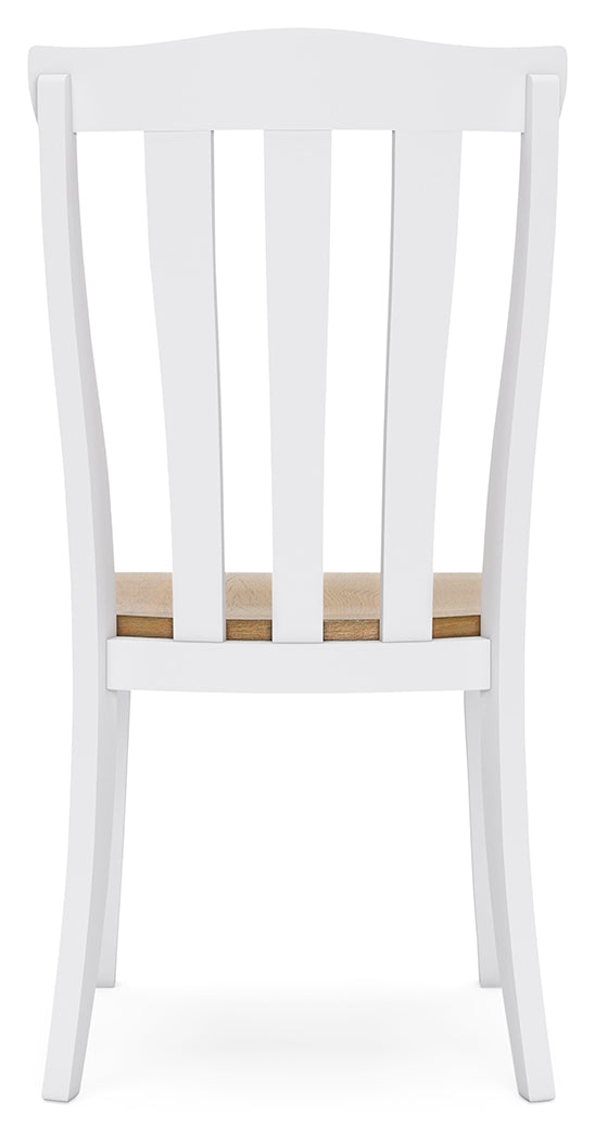 Ashbryn Dining Table and 4 Chairs in White/Natural