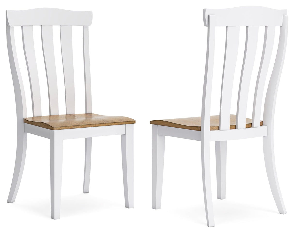 Ashbryn Dining Table and 4 Chairs in White/Natural