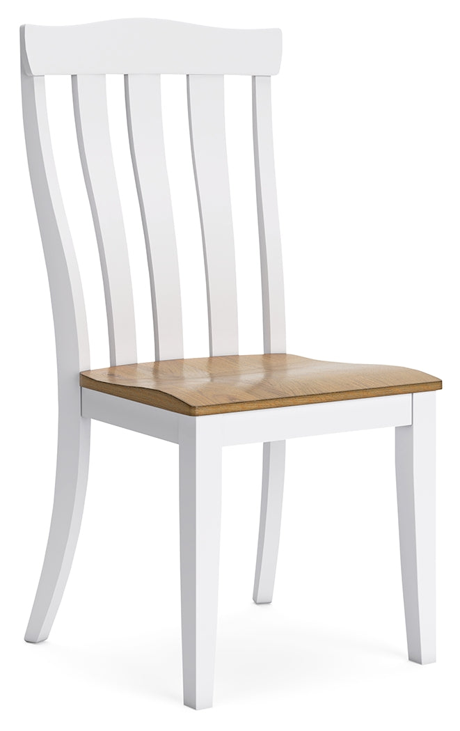 Ashbryn Dining Table and 6 Chairs in White/Natural