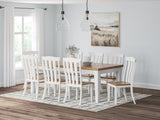 Ashbryn Dining Table and 8 Chairs in White/Natural