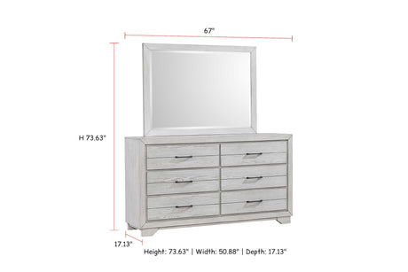 White Sands Chalk Bedroom Mirror (Mirror Only) by Crown Mark at Eve Furniture