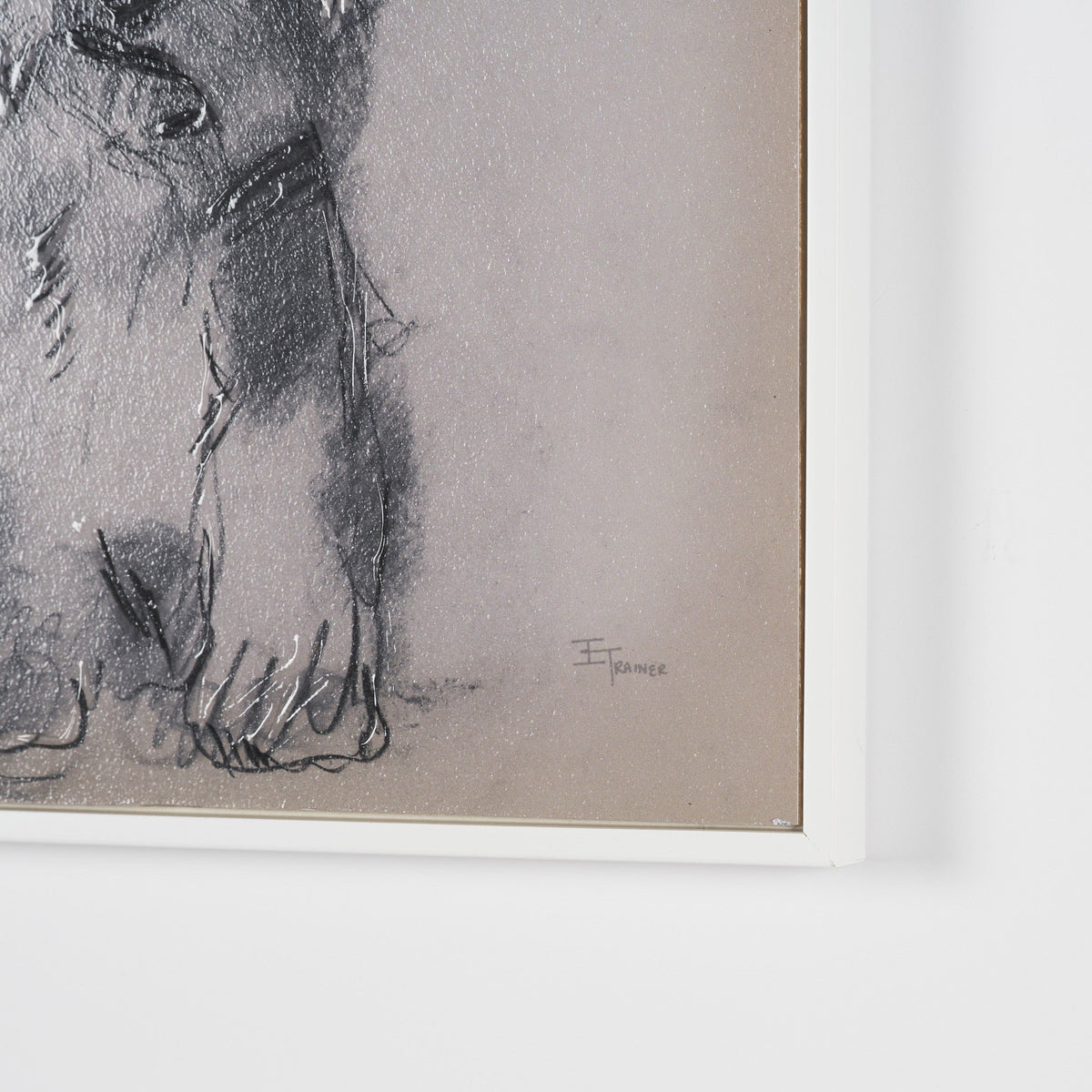 White Scottie by Mercana Studio Hand-Embellished Framed Artwork Matted under Glass by Mercana at Eve Furniture