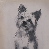 White Scottie by Mercana Studio Hand-Embellished Framed Artwork Matted under Glass by Mercana at Eve Furniture