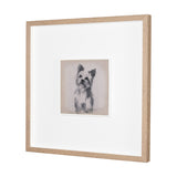 White Scottie by Mercana Studio Hand-Embellished Framed Artwork Matted under Glass by Mercana at Eve Furniture