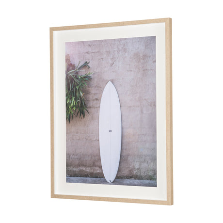 White Surfboard by Shot By Clint Framed Photo Print Matted under Glass by Mercana at Eve Furniture