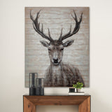 White Tail II Deer Original Hand Painted on Wood Oil Painting by Mercana at Eve Furniture