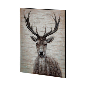 White Tail II Deer Original Hand Painted on Wood Oil Painting by Mercana at Eve Furniture