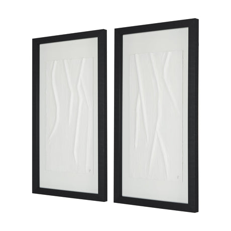 White Vines I (SET OF 2) by Studio M a handmade Original Framed 3D Textured Artwork under Glass by Mercana at Eve Furniture