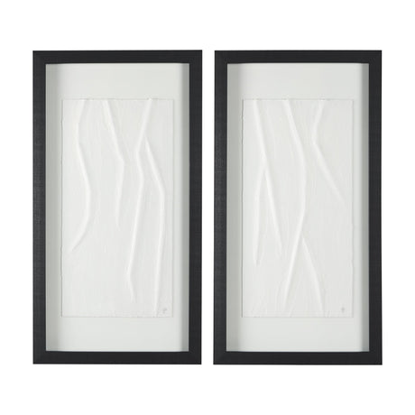 White Vines I (SET OF 2) by Studio M a handmade Original Framed 3D Textured Artwork under Glass by Mercana at Eve Furniture