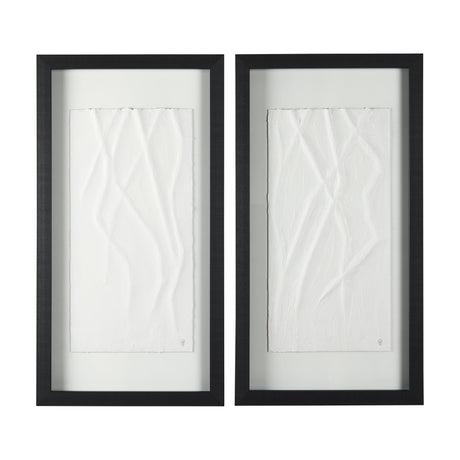White Vines II (SET OF 2) by Studio M a handmade Original Framed 3D Textured Artwork under Glass by Mercana at Eve Furniture