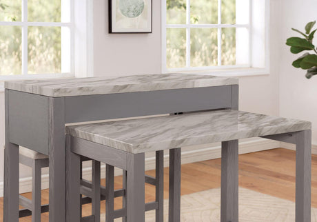 Whitehall White/Light Gray Counter Ht. Table by Furniture of America at Eve Furniture