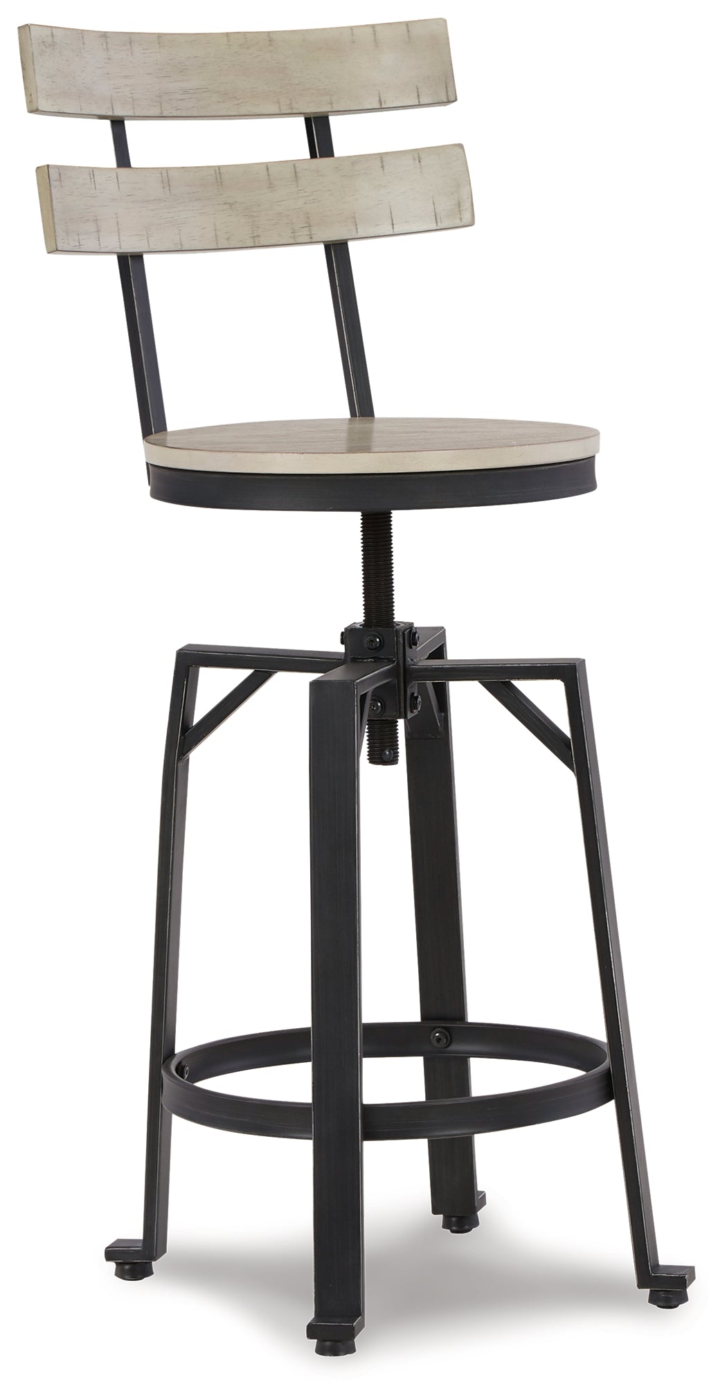 Karisslyn Whitewash/Black Counter Height Dining Table and 2 Barstools