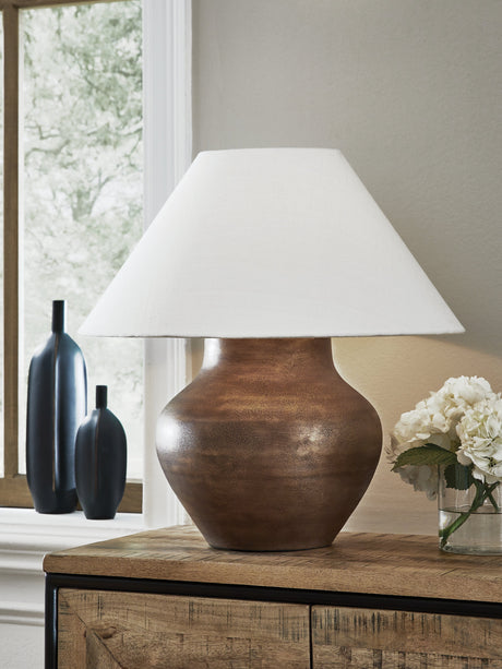 Whitham Antique Copper Finish Table Lamp by Ashley at Eve Furniture
