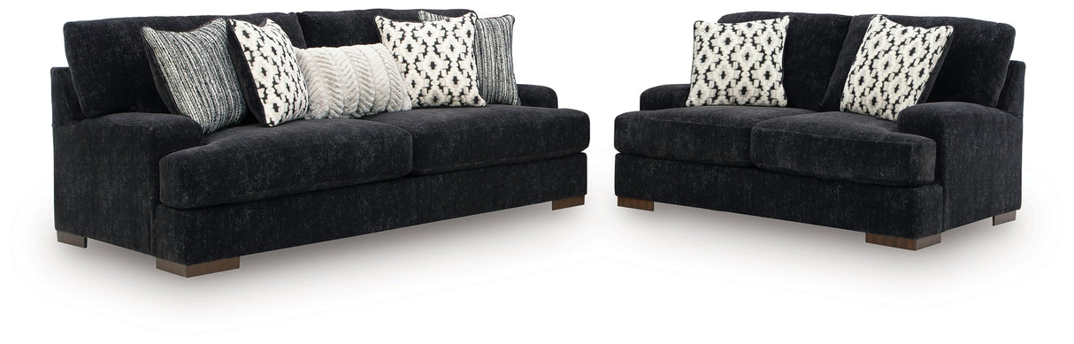Whitmore Manor Black Pearl Sofa and Loveseat by Ashley at Eve Furniture