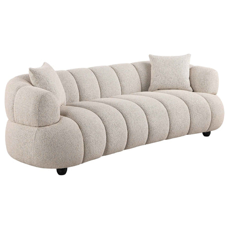 Whitney Pebble 2-Piece Contemporary Channel Tufted Woven Fabric Sofa Set by Coaster at Eve Furniture