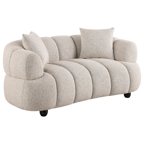 Whitney Pebble Channel Tufted Boucle Upholstered Living Room Set by Coaster at Eve Furniture