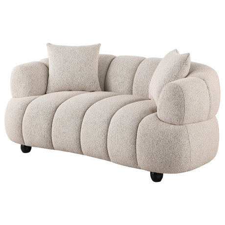 Whitney Pebble Channel Tufted Boucle Upholstered Living Room Set by Coaster at Eve Furniture
