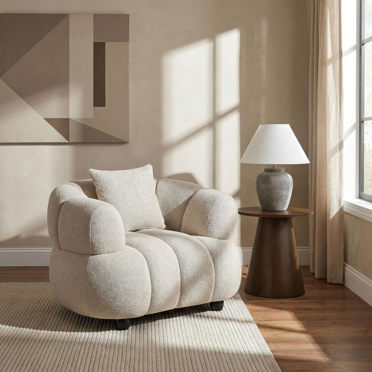 Whitney Pebble Channel Tufted Boucle Upholstered Living Room Set by Coaster at Eve Furniture