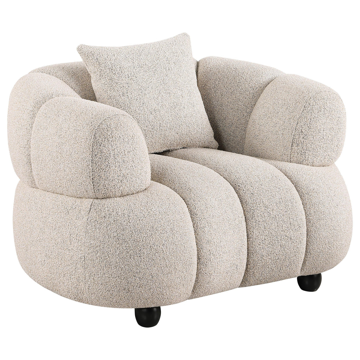 Whitney Pebble Channel Tufted Boucle Upholstered Living Room Set by Coaster at Eve Furniture