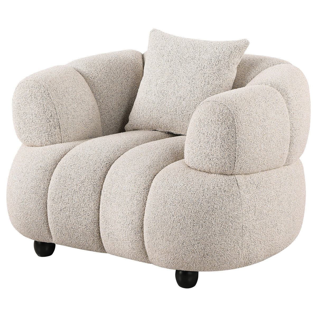 Whitney Pebble Channel Tufted Boucle Upholstered Living Room Set by Coaster at Eve Furniture
