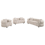 Whitney Pebble Channel Tufted Boucle Upholstered Living Room Set by Coaster at Eve Furniture