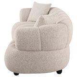 Whitney Pebble Channel Tufted Boucle Upholstered Living Room Set by Coaster at Eve Furniture