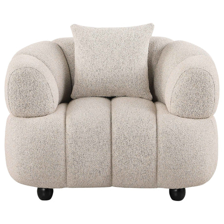 Whitney Pebble Contemporary Channel Tufted Woven Fabric Upholstered Accent Chair by Coaster at Eve Furniture
