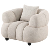 Whitney Pebble Contemporary Channel Tufted Woven Fabric Upholstered Accent Chair by Coaster at Eve Furniture