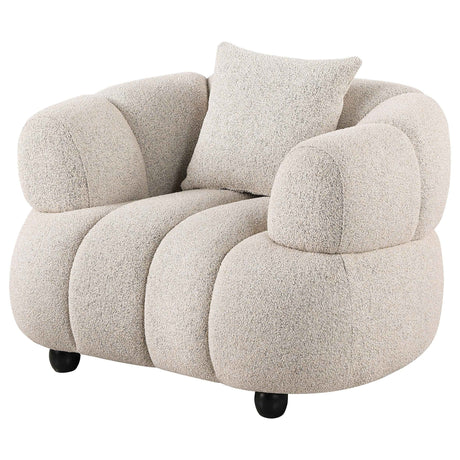 Whitney Pebble Contemporary Channel Tufted Woven Fabric Upholstered Accent Chair by Coaster at Eve Furniture