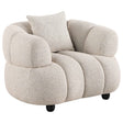 Whitney Pebble Contemporary Channel Tufted Woven Fabric Upholstered Accent Chair by Coaster at Eve Furniture
