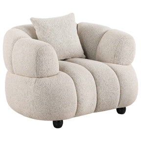Whitney Pebble Contemporary Channel Tufted Woven Fabric Upholstered Accent Chair by Coaster at Eve Furniture