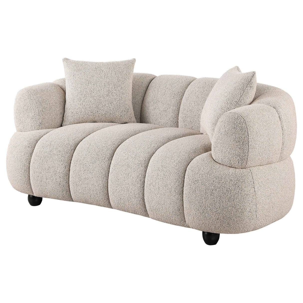 Whitney Pebble Contemporary Channel Tufted Woven Fabric Upholstered Loveseat by Coaster at Eve Furniture