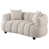 Whitney Pebble Contemporary Channel Tufted Woven Fabric Upholstered Loveseat by Coaster at Eve Furniture