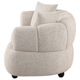 Whitney Pebble Contemporary Channel Tufted Woven Fabric Upholstered Loveseat by Coaster at Eve Furniture