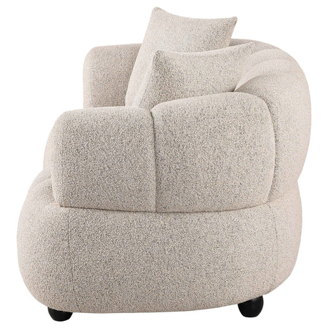 Whitney Pebble Contemporary Channel Tufted Woven Fabric Upholstered Loveseat by Coaster at Eve Furniture