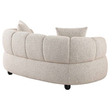 Whitney Pebble Contemporary Channel Tufted Woven Fabric Upholstered Loveseat by Coaster at Eve Furniture