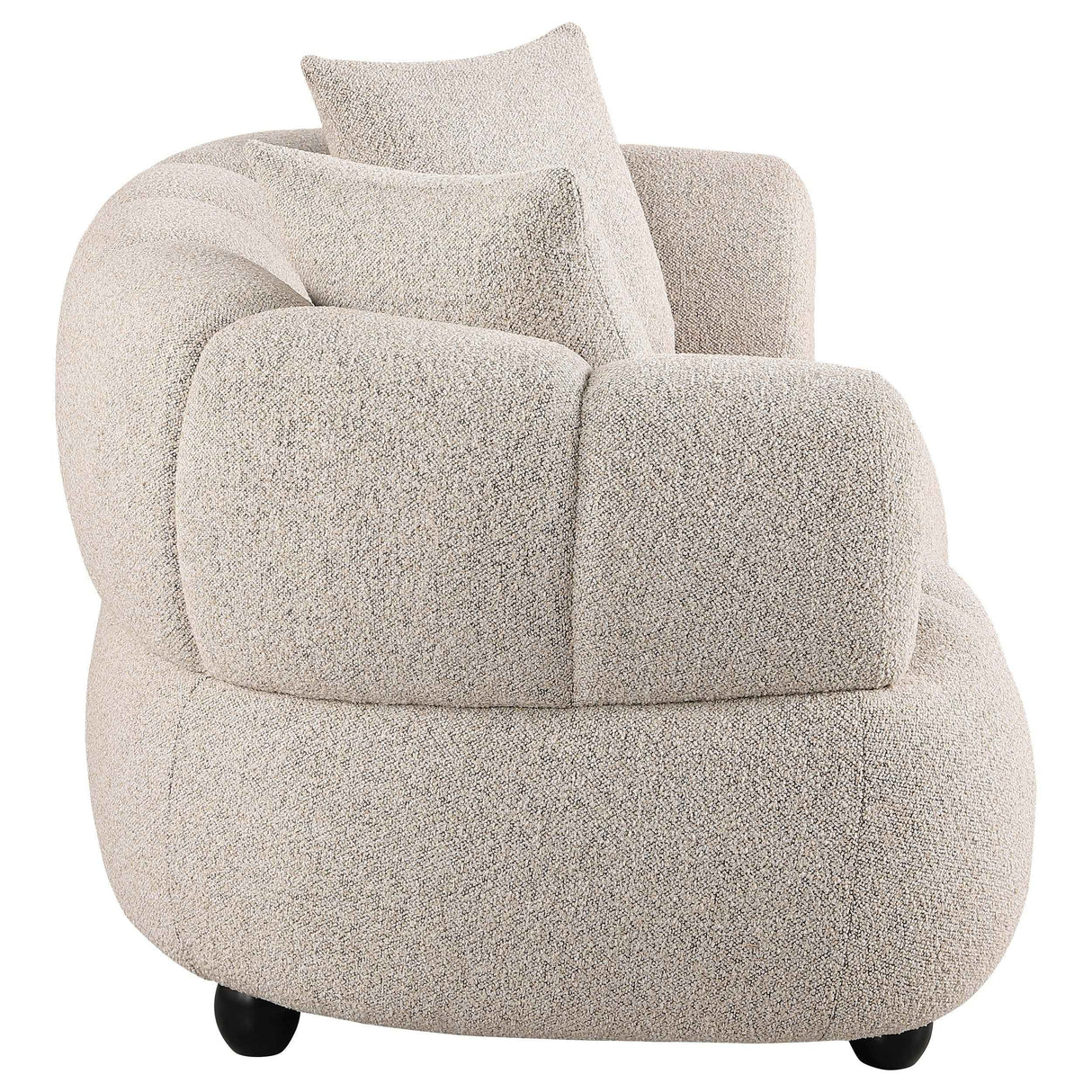 Whitney Pebble Contemporary Channel Tufted Woven Fabric Upholstered Loveseat by Coaster at Eve Furniture