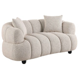 Whitney Pebble Contemporary Channel Tufted Woven Fabric Upholstered Loveseat by Coaster at Eve Furniture