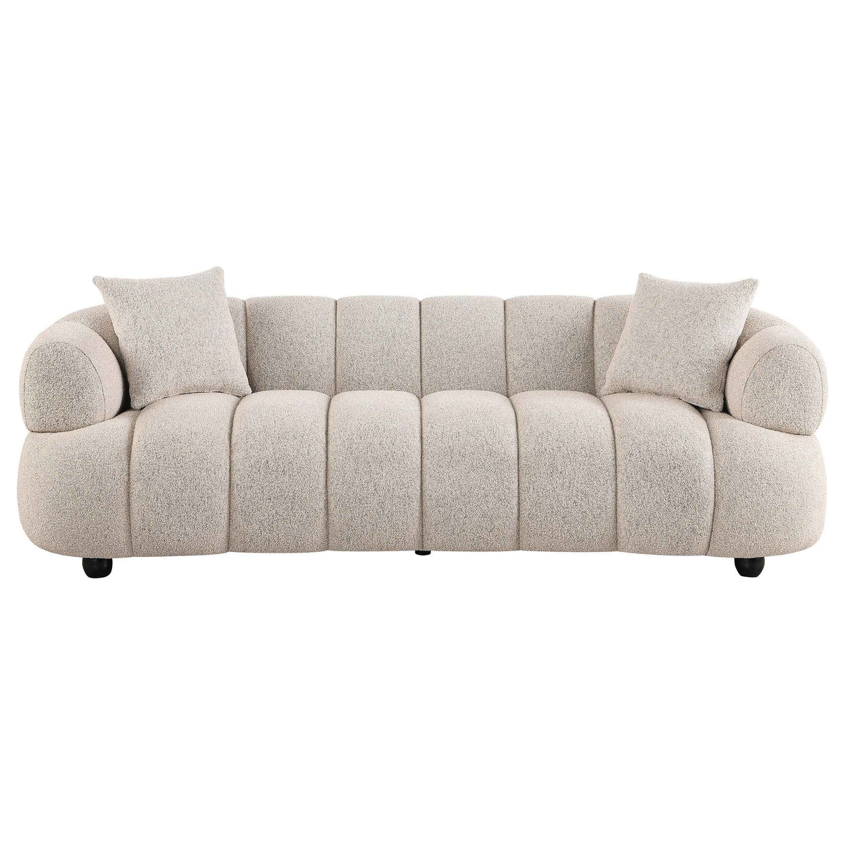 Whitney Pebble Contemporary Channel Tufted Woven Fabric Upholstered Sofa by Coaster at Eve Furniture