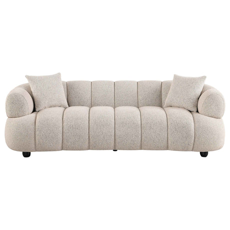 Whitney Pebble Contemporary Channel Tufted Woven Fabric Upholstered Sofa by Coaster at Eve Furniture