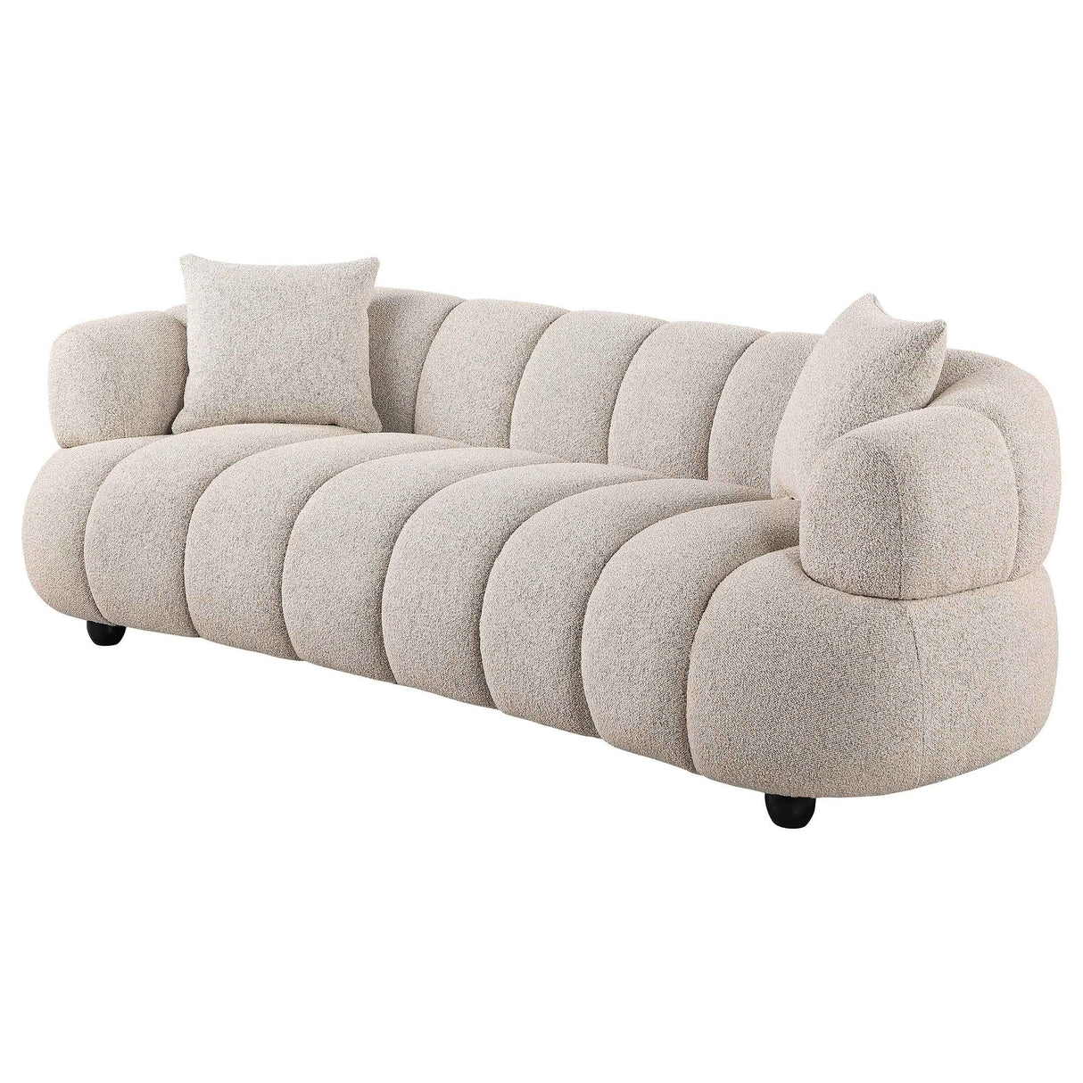 Whitney Pebble Contemporary Channel Tufted Woven Fabric Upholstered Sofa by Coaster at Eve Furniture