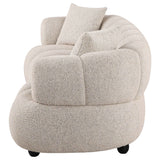 Whitney Pebble Contemporary Channel Tufted Woven Fabric Upholstered Sofa by Coaster at Eve Furniture