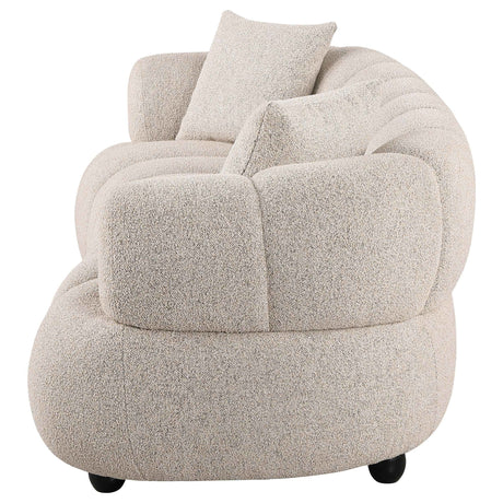 Whitney Pebble Contemporary Channel Tufted Woven Fabric Upholstered Sofa by Coaster at Eve Furniture