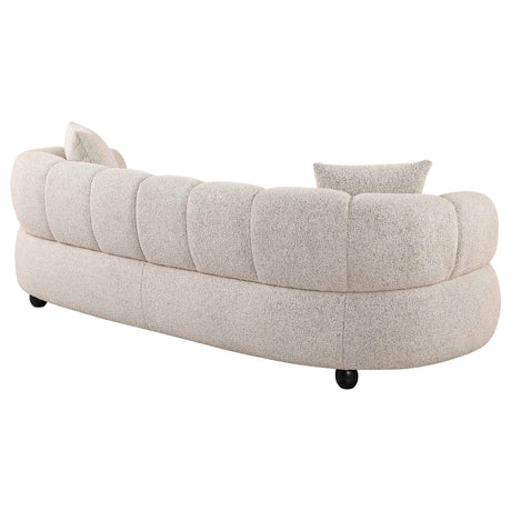 Whitney Pebble Contemporary Channel Tufted Woven Fabric Upholstered Sofa by Coaster at Eve Furniture