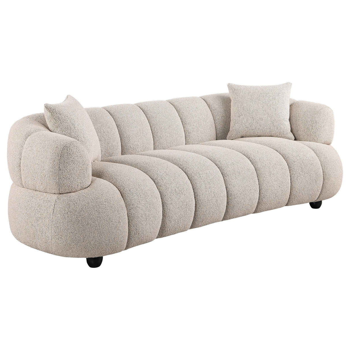Whitney Pebble Contemporary Channel Tufted Woven Fabric Upholstered Sofa Set by Coaster at Eve Furniture