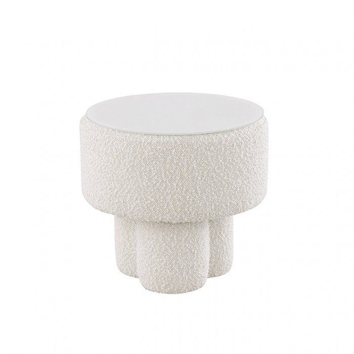 Whittier Cloud White Ottoman by Furniture of America at Eve Furniture