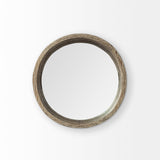 Whittier Small Brown Wooden Mirrored Base Tray by Mercana at Eve Furniture