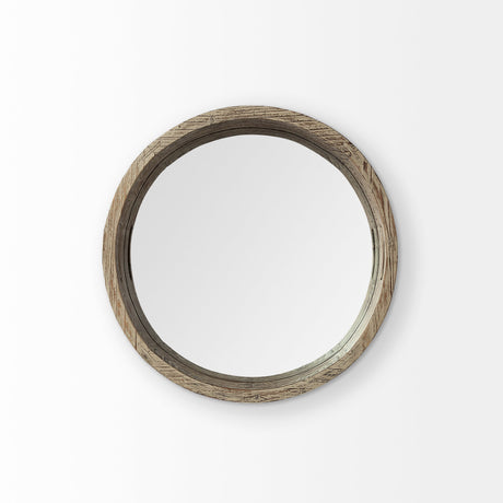 Whittier Small Brown Wooden Mirrored Base Tray by Mercana at Eve Furniture